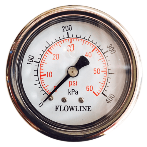 Glycerine Filled Pressure Gauge - 30 - 6000 PSI centre back connect tube